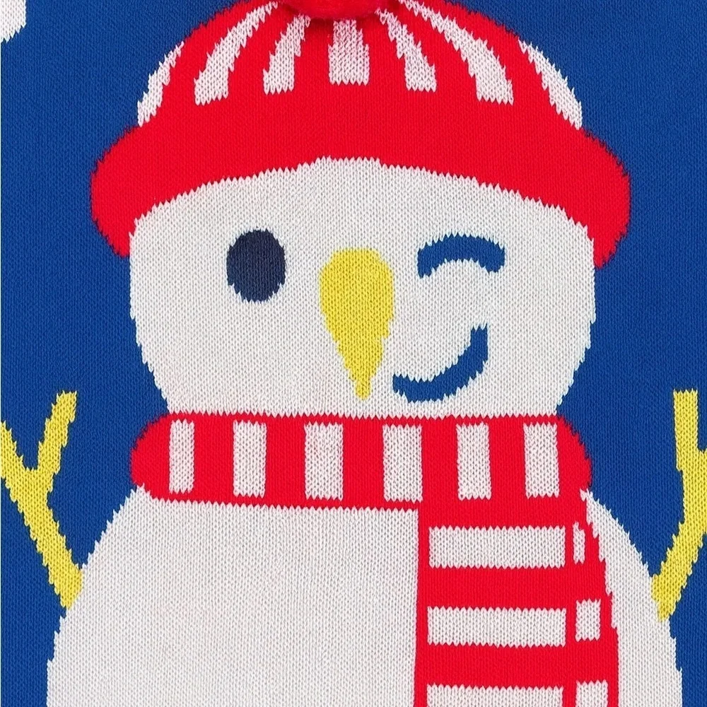Well Worn Up To Snow Good Blue Snowman Ugly Christmas Holiday Sweater Womens XXL